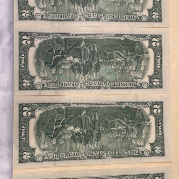 2017 Two Dollar Bills Lot of 4 Uncirculated/Low and Sequential #-64 to 67 - Picture 5 of 6